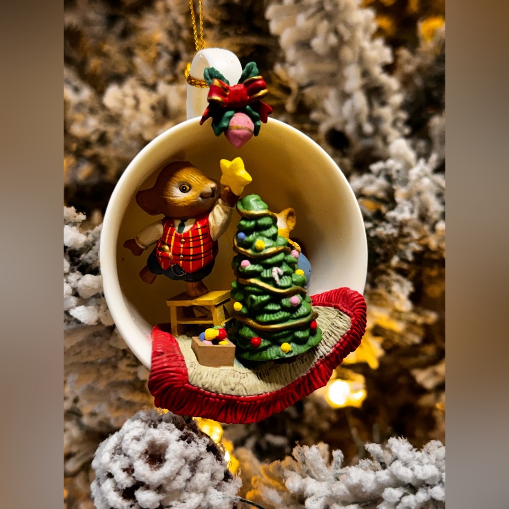 Festive Holiday Ornament with Christmas Tree and Animals